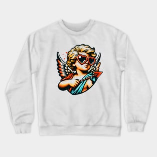 Pop Art Cupid: Retro Valentine's Day T-Shirt with Heart Arrows Crewneck Sweatshirt